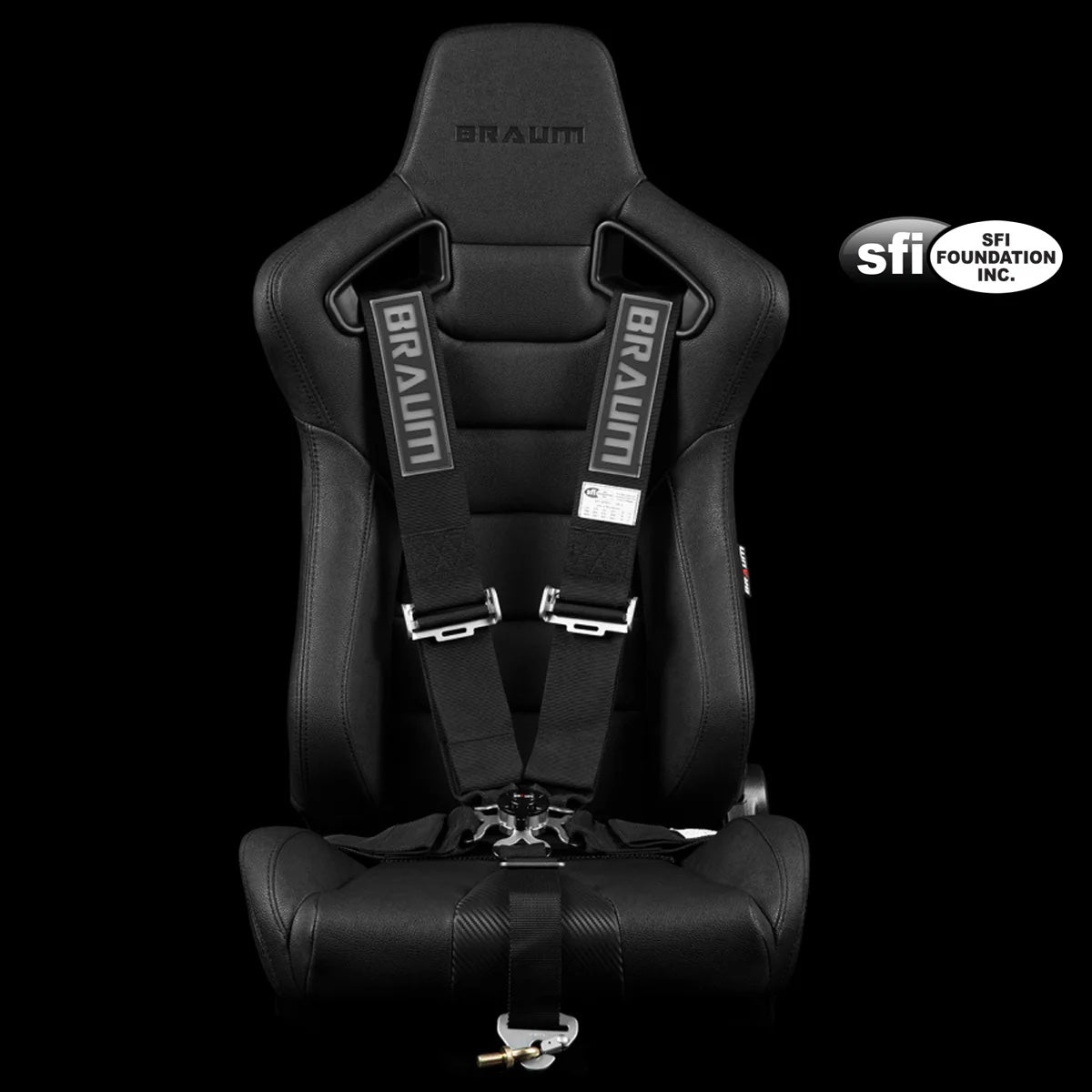 Braum Black 5PT SFI 16.1 Certified Racing Harness — BRH-BKS5 — SFI badge