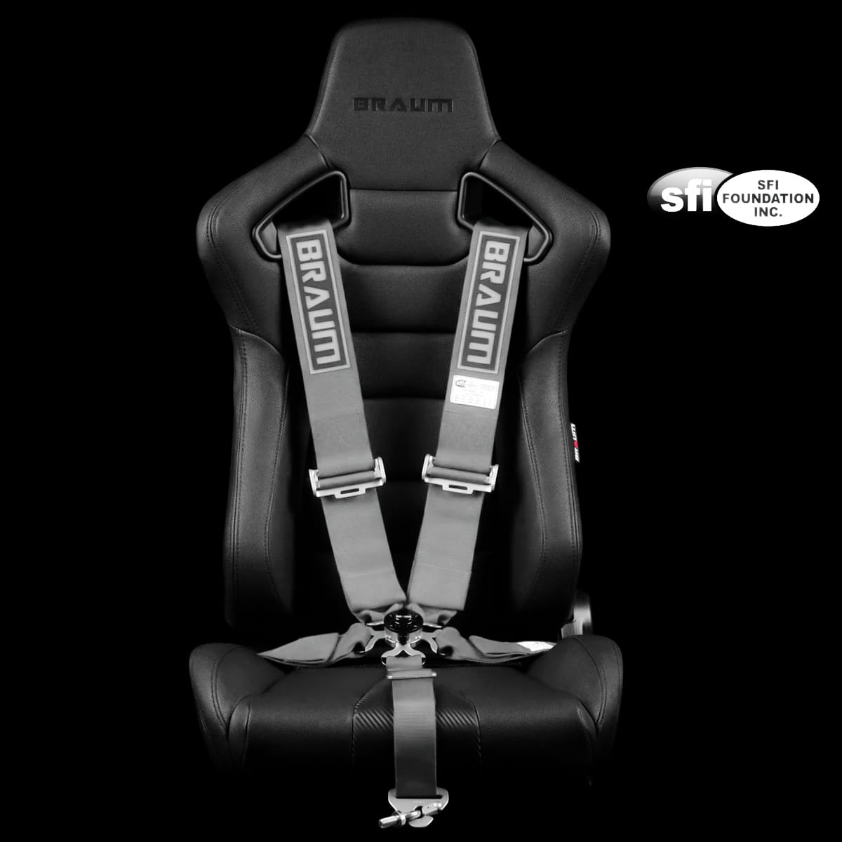 Braum Gunmetal 5PT SFI 16.1 Certified Racing Harness — BRH-GMS5 — SFI badge