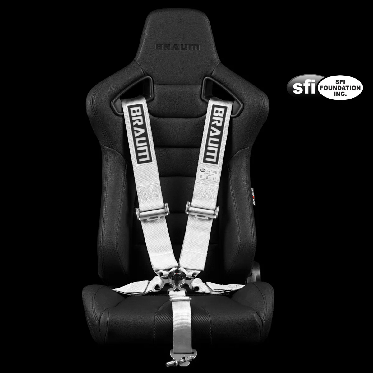 Braum White 5PT SFI 16.1 Certified Racing Harness — BRH-WHS5 — SFI badge