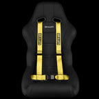 BRAUM Racing 4 Point 2" Strap Racing Single Harness - Yellow