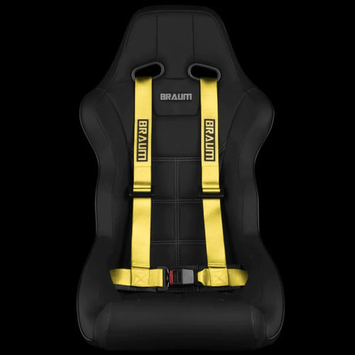 BRAUM Racing 4 Point 2" Strap Racing Single Harness - Yellow
