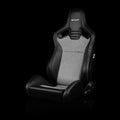 Braum Racing ELITE V2 Series Sport Reclinable Seats PAIR - Black Leatherette / Houndstooth Fabric