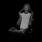 Braum Racing ELITE V2 Series Sport Reclinable Seats PAIR - Black Leatherette / Houndstooth Fabric