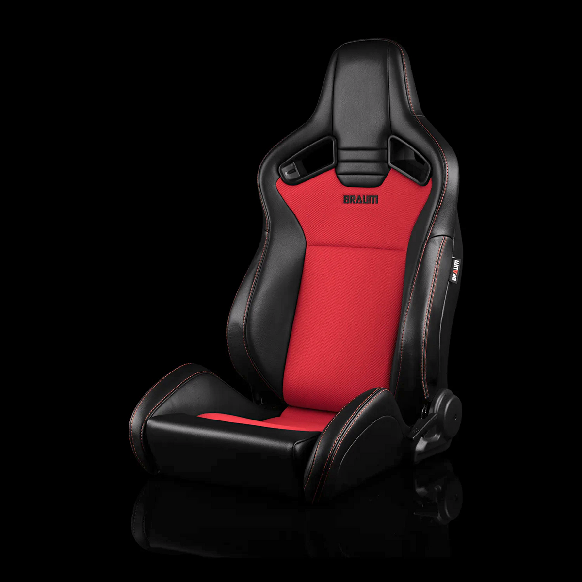 Braum BRR1-BKRF2 — Black Leatherette | Red Fabric