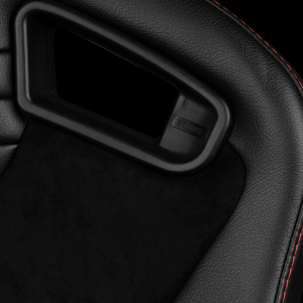 Braum Racing ELITE V2 Series Sport Reclinable Seats PAIR - Black Leatherette / Black Suede