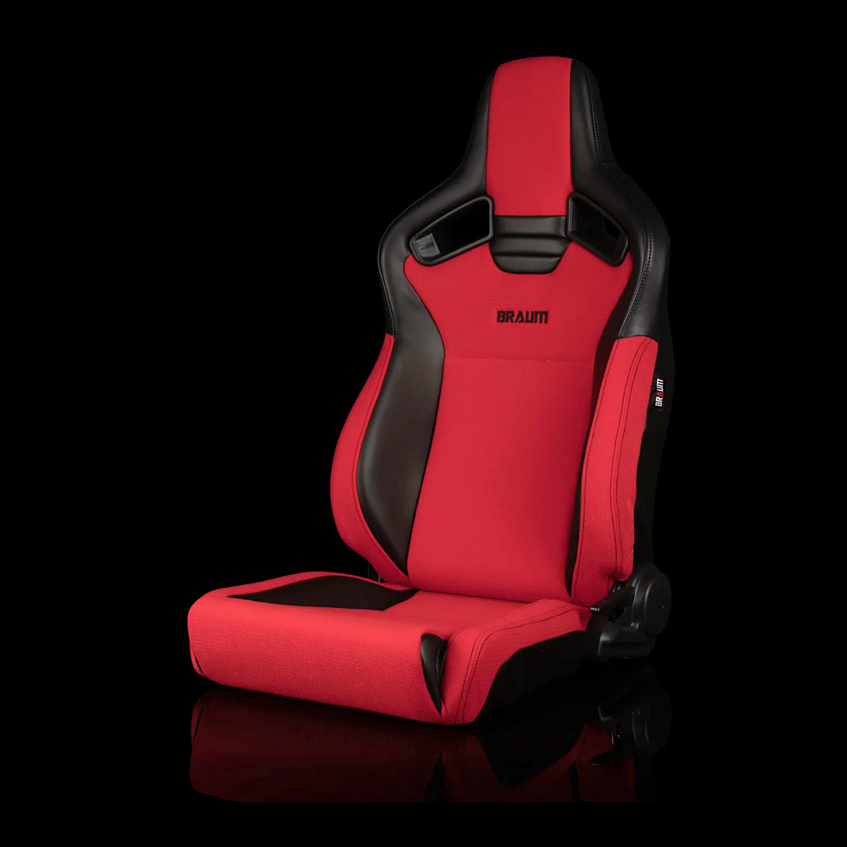 Braum BRR1-RFLB2 — Black Leatherette | Red Jacquard | Low Bolster Version