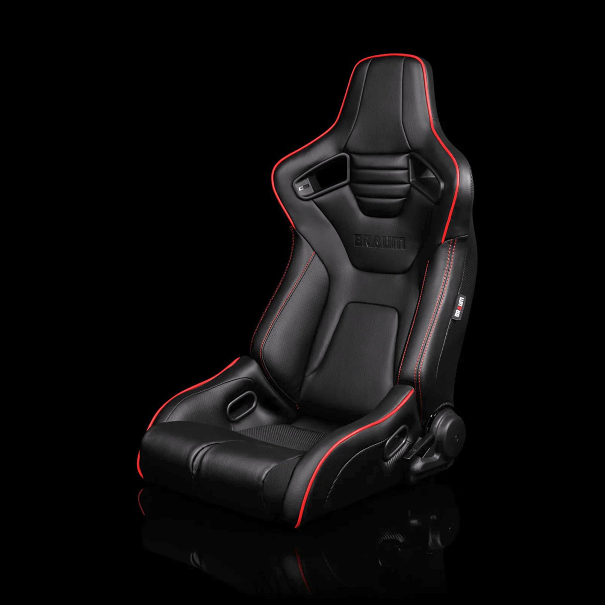 Braum BRR1R-BKRP — Black Leatherette | Red Trim