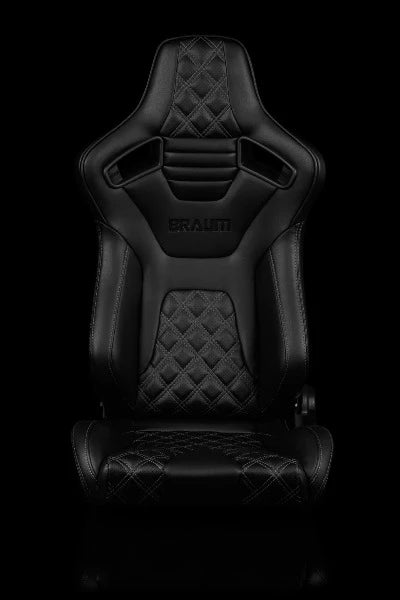 BRAUM ELITE-X Series Sport Reclinable Seats - Pair - Black Diamond (Black Trim)