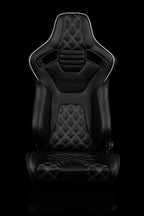 BRAUM ELITE-X Series Sport Reclinable Seats - Pair - Black Diamond (White Trim)