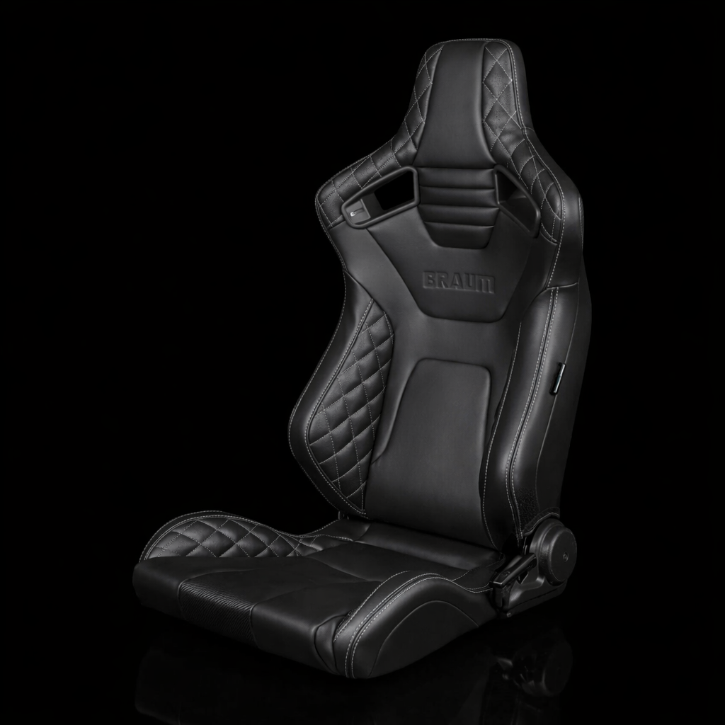 Braum BRR1X-BDGS — Black Leatherette | Diamond Edition | Grey Stitching