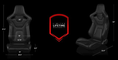 BRAUM ELITE-X Series Sport Reclinable Seats - Pair - Black Diamond (White Trim)