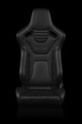 BRAUM ELITE-X Series Sport Reclinable Seats - Pair - Black Leatherette (Black Stitching)