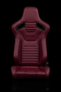 BRAUM ELITE-X Series Sport Reclinable Seats - Pair - Maroon Leatherette