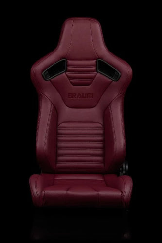 BRAUM ELITE-X Series Sport Reclinable Seats - Pair - Maroon Leatherette