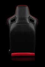 BRAUM ELITE-X Series Sport Reclinable Seats - Pair - Red Leatherette