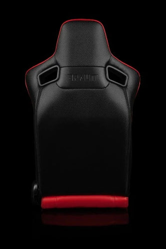 BRAUM ELITE-X Series Sport Reclinable Seats - Pair - Red Leatherette