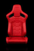 BRAUM ELITE-X Series Sport Reclinable Seats - Pair - Red Leatherette