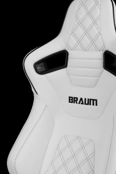 BRAUM ELITE-X Series Sport Reclinable Seats - Pair - White Diamond (Black Trim)