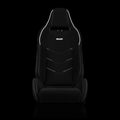 Braum Racing VIPER-X Series Sport Reclinable Seats- Pair - Black Jacquard (White Piping)
