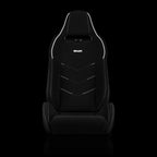Braum Racing VIPER-X Series Sport Reclinable Seats- Pair - Black Jacquard (White Piping)