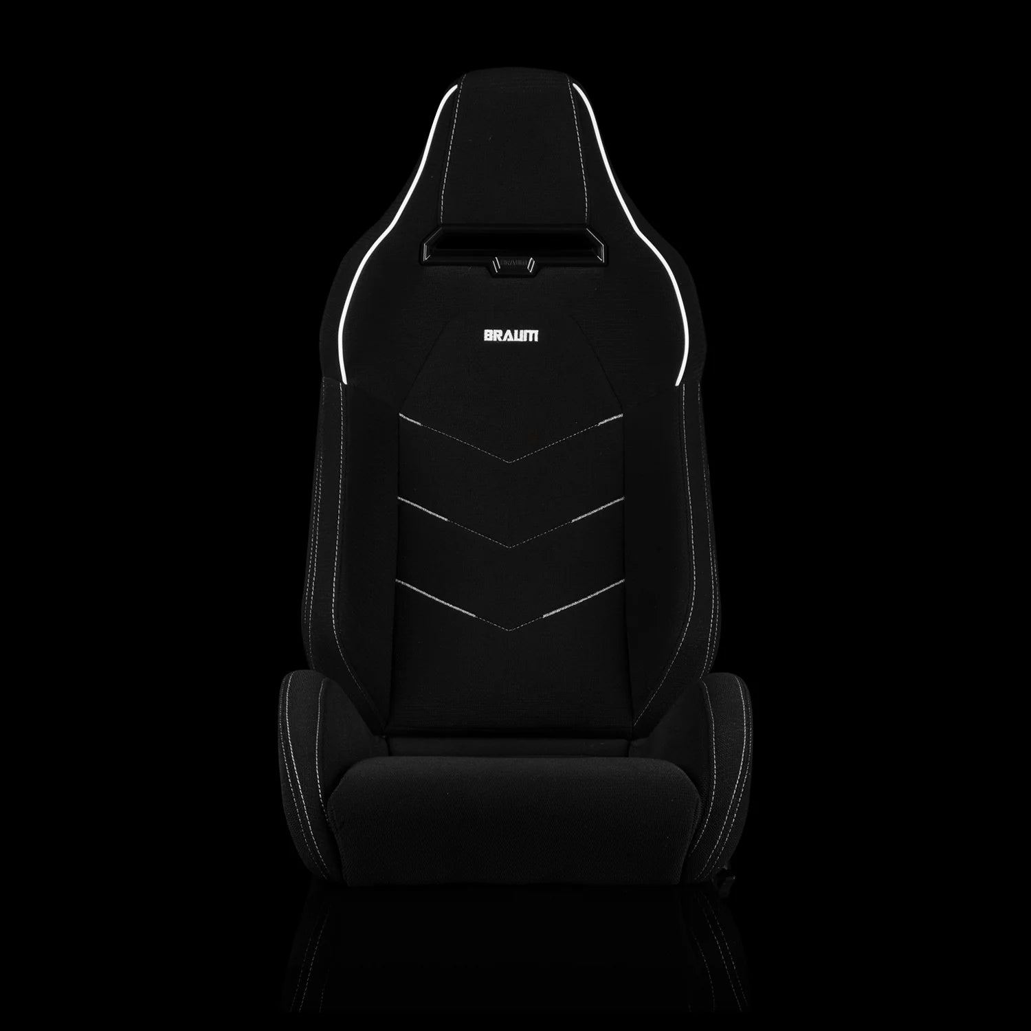Braum Racing VIPER-X Series Sport Reclinable Seats- Pair - Black Jacquard (White Piping)