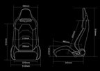 Braum Racing VIPER-X Series Sport Reclinable Seats- Pair - Black Leatherette (Snakeskin Edition)