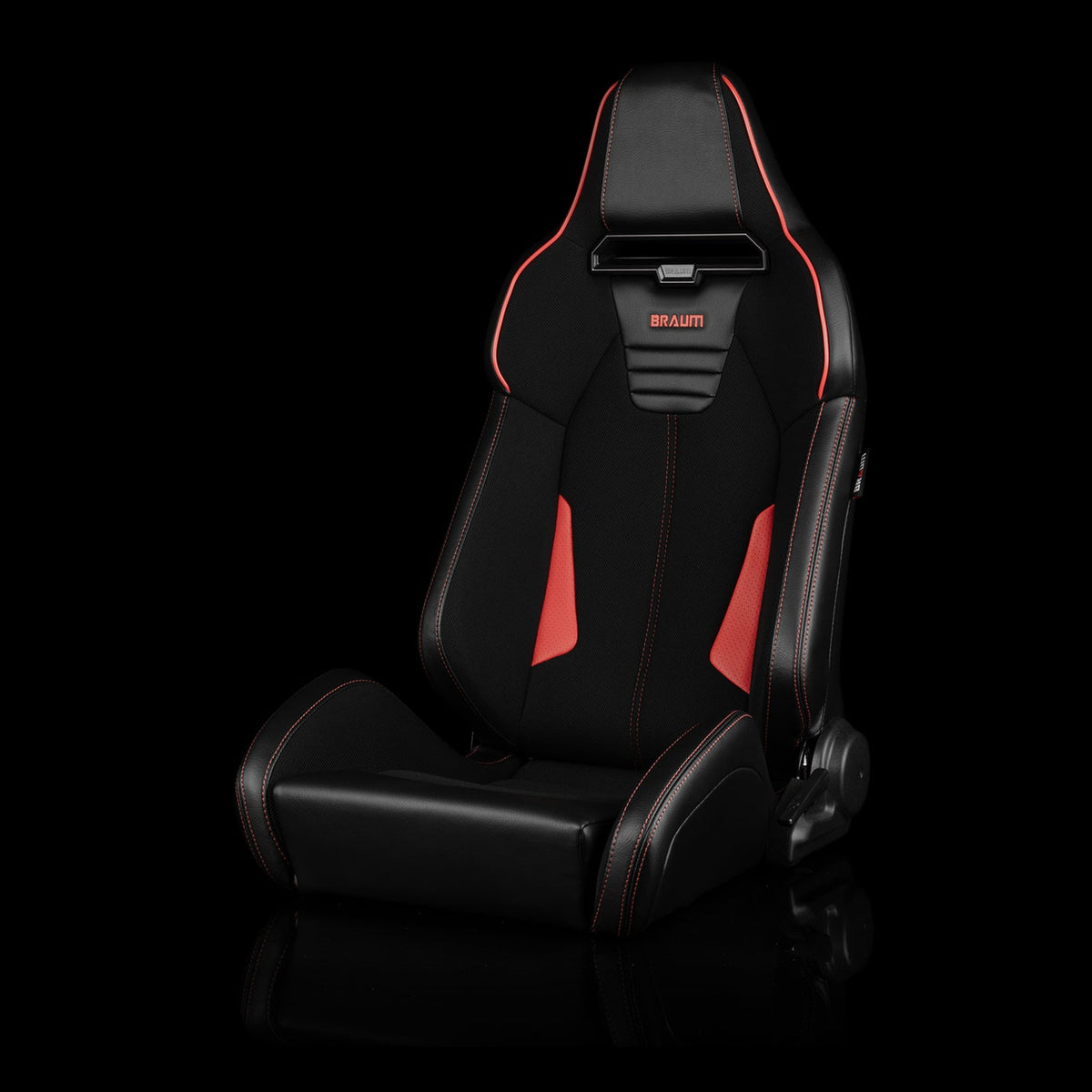 Braum VIPER-X BRR3-BKRS3 — Black Polo | Red Leatherette | Red Stitching - [Email to Order]