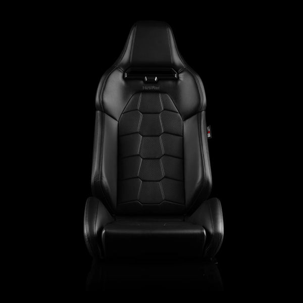 Braum Racing VIPER-X Series Sport Reclinable Seats- Pair - Black Leatherette (Snakeskin Edition)