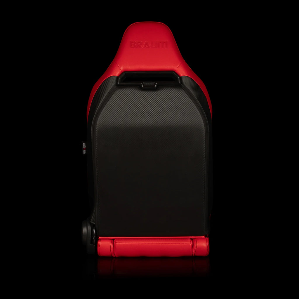 Braum Racing VIPER-X Series Sport Reclinable Seats- Pair - Red Leatherette (Black Trim)