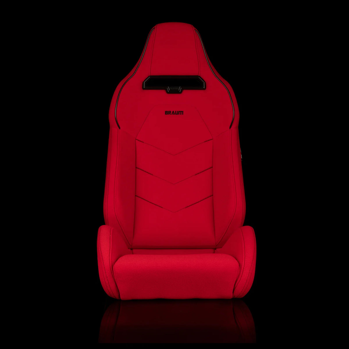 Braum Racing VIPER-X Series Sport Reclinable Seats- Pair - Red Jacquard (Black Piping)