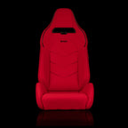Braum Racing VIPER-X Series Sport Reclinable Seats- Pair - Red Jacquard (Black Piping)