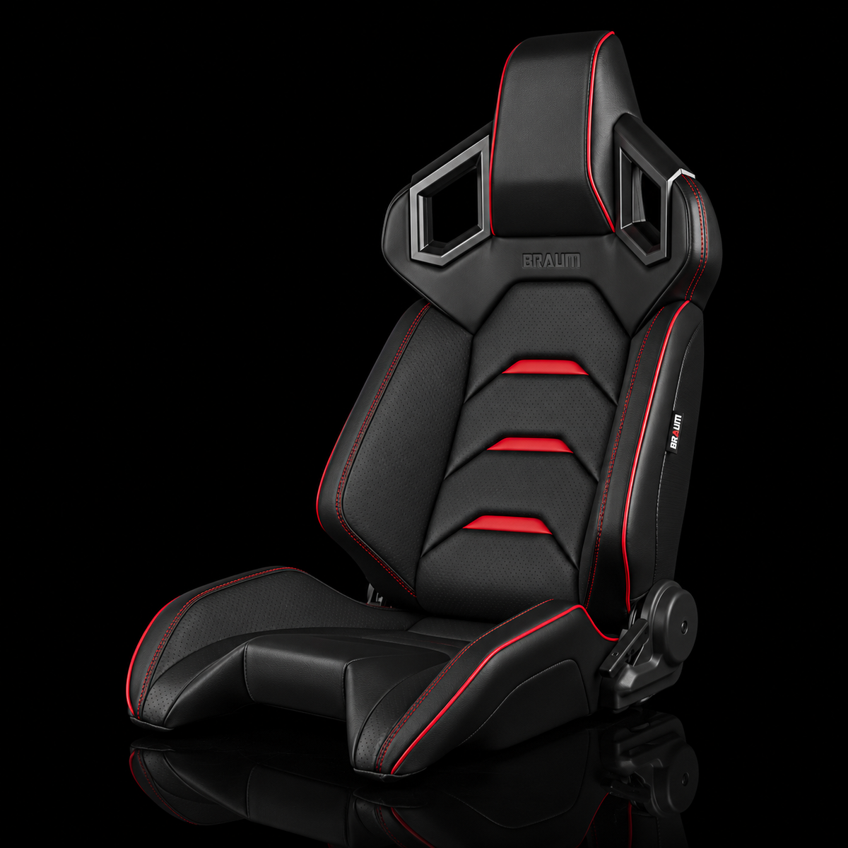 Braum BRR5-BKRD — Black Leatherette | Red Inserts