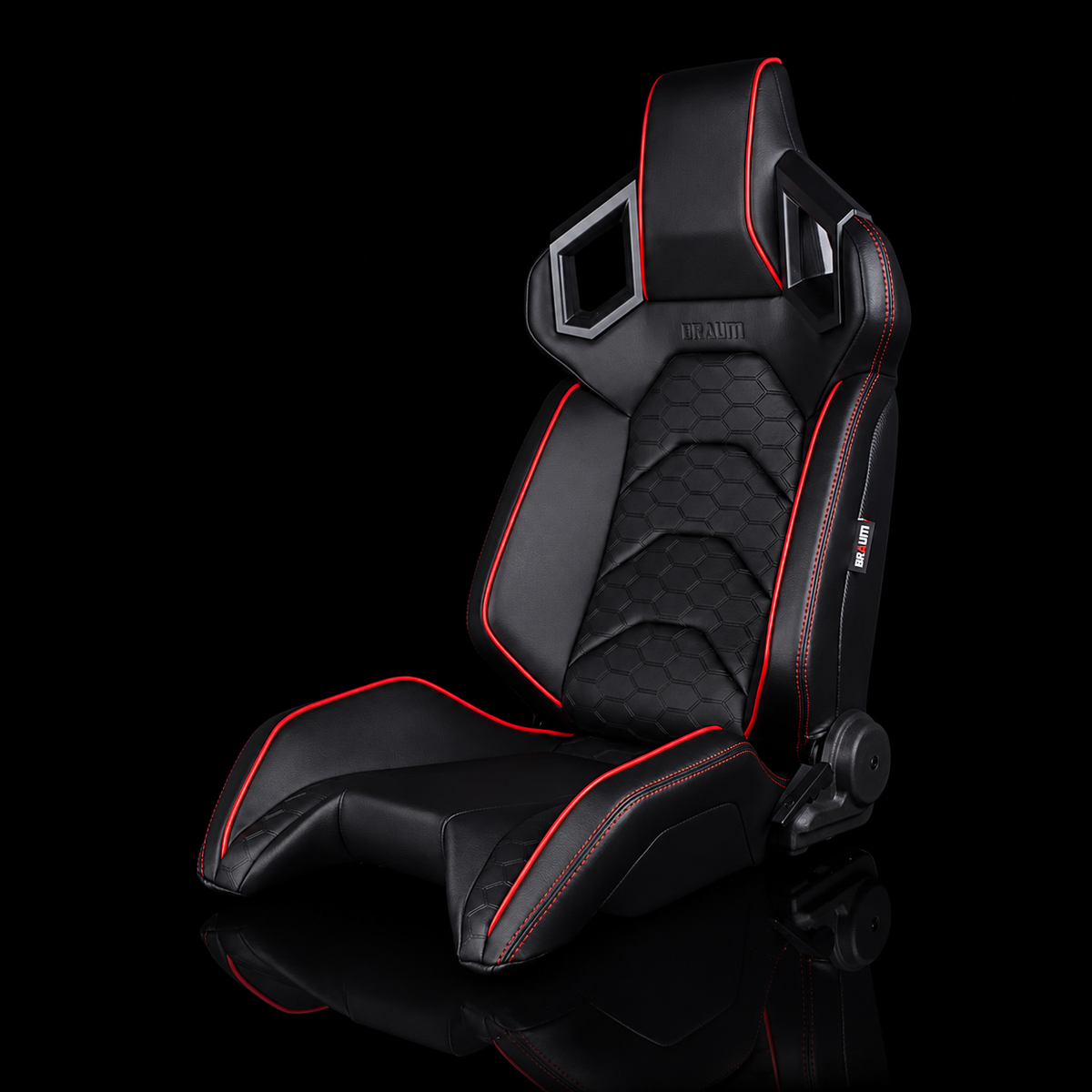 Braum BRR5-BREM — Black Leatherette | Red Trim