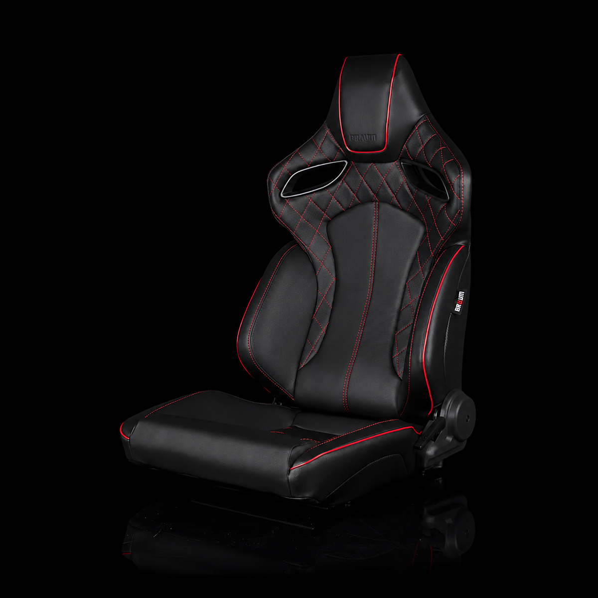 Braum BRR6-BDRS — Black Leatherette | Diamond | Red Trim