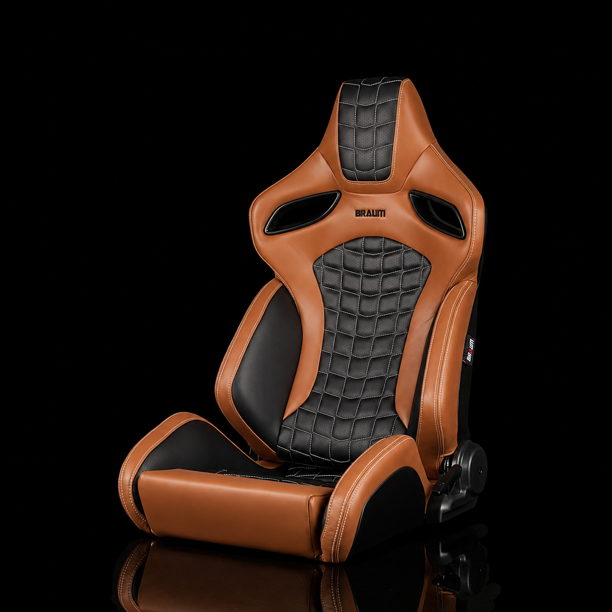 Braum ORUE-S saddle tan leatherette rhombus quilted seats