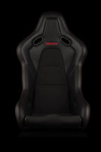 Braum Racing FALCON-S Series Fixed Back Bucket Composite Seat - Pair - Black Leatherette / Alcantara Inserts
