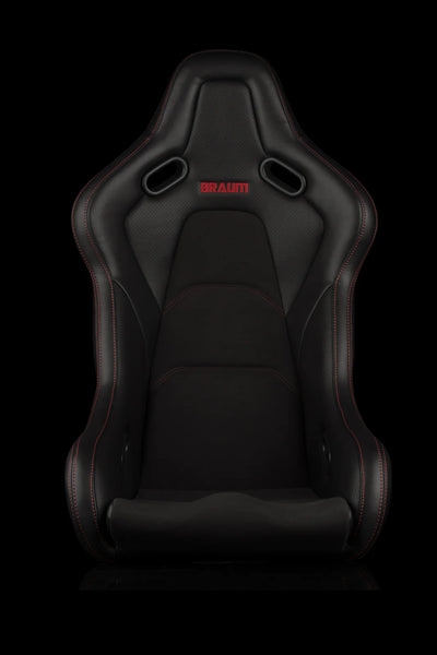 Braum Racing FALCON-S Series Fixed Back Bucket Composite Seat - Pair - Black Leatherette / Alcantara Inserts