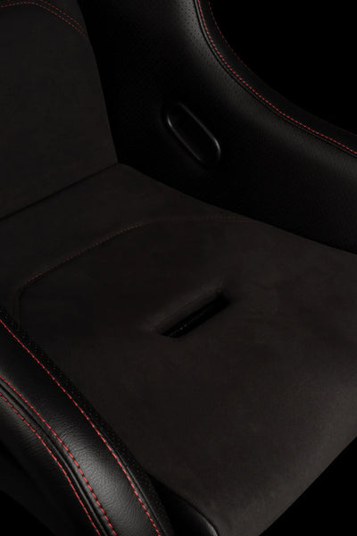 Braum Racing FALCON-S Series Fixed Back Bucket Composite Seat - Pair - Black Leatherette / Alcantara Inserts