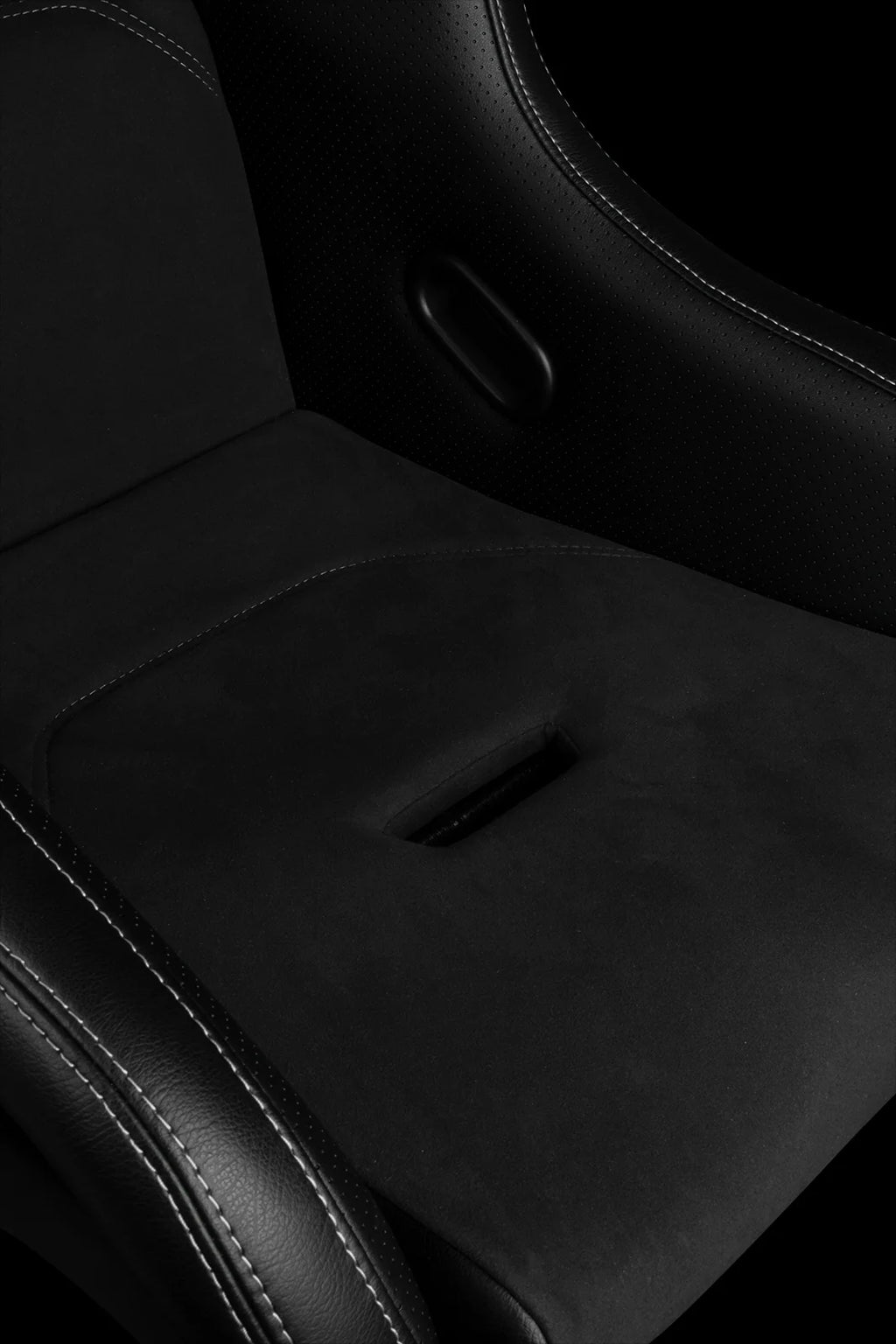 Braum Racing FALCON-S Series Fixed Back Bucket Composite Seat - Pair - Black Leatherette / White Stitching