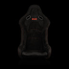 Braum Racing FALCON-S Series Fixed Back Bucket Composite Seat - Pair - Black Alcantara / Red Stitching