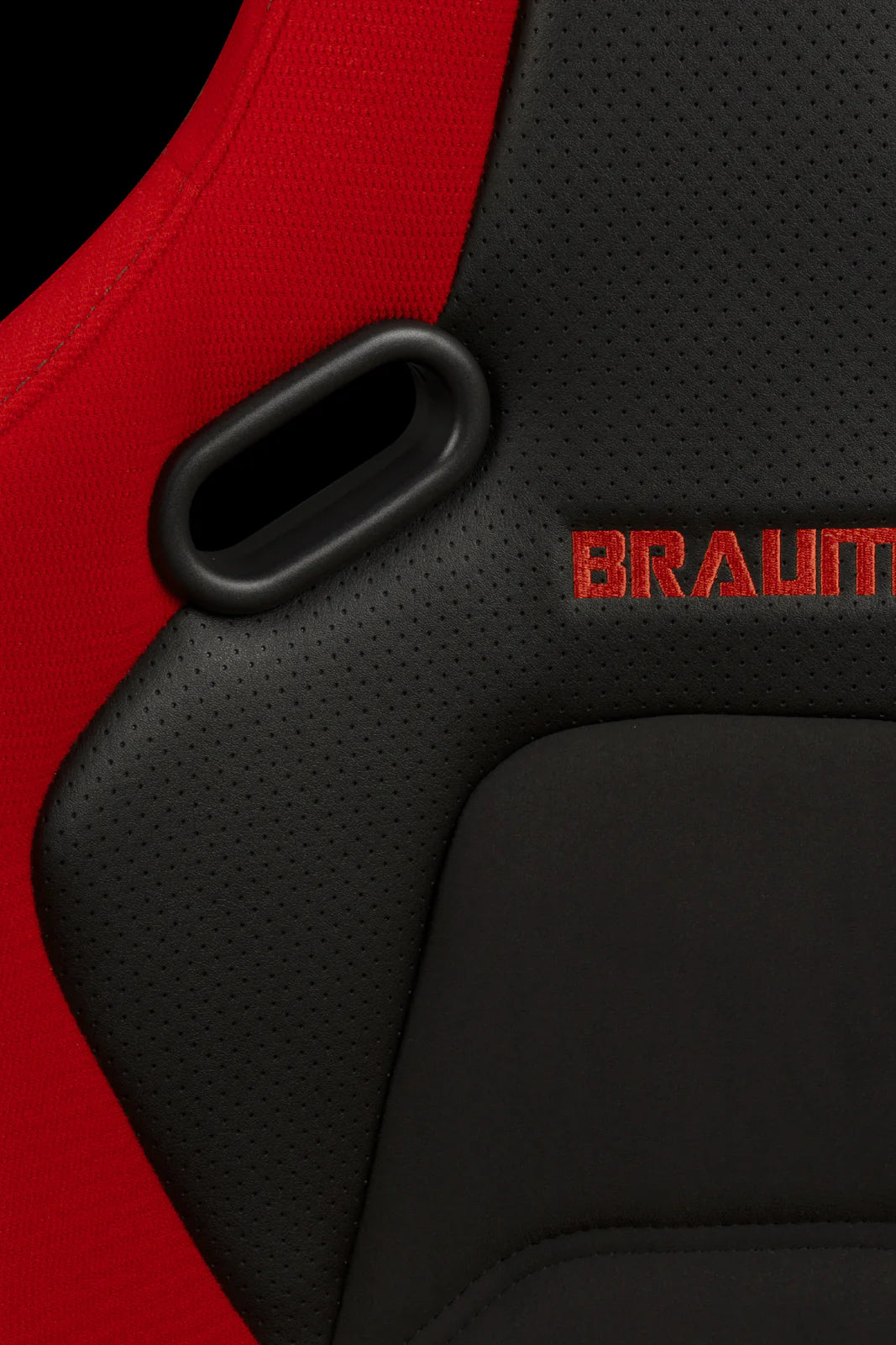 Braum Racing FALCON-S Series Fixed Back Bucket Composite Seat - Pair - Red Cloth / Alcantara Inserts