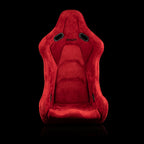 Braum Racing FALCON-S Series Fixed Back Bucket Composite Seat - Pair - Red Alcantara / Black Stitching