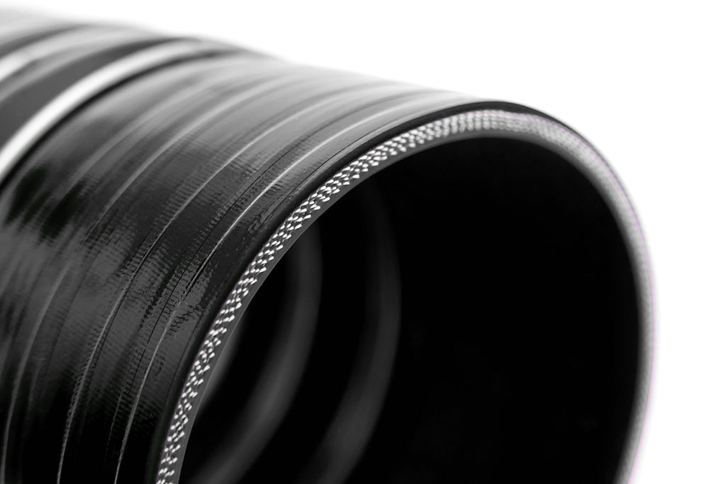 HPS 4" ID, 6.5" Long, Ultra High Temp 4-ply Reinforced Silicone CAC Coupler Hose Hot Side, Black