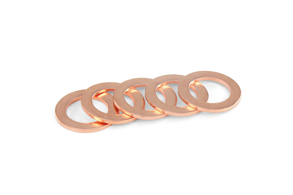 Replacement Copper Washer for HPS Stainless Steel Magnetic Oil Drain Plug Bolt M12 x 1.25 - 5pcs Pack
