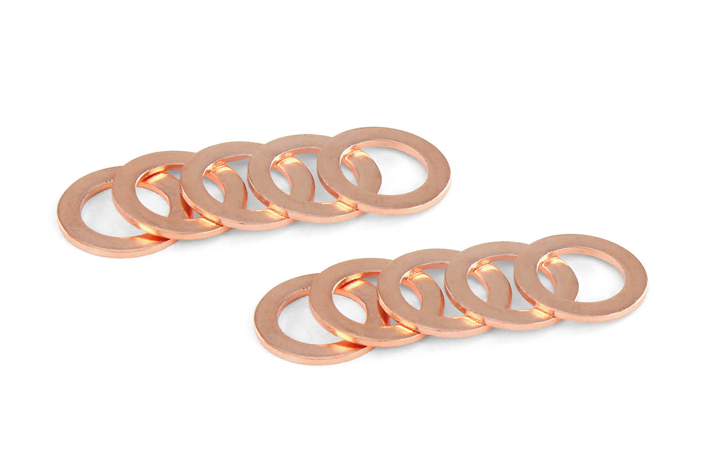 Replacement Copper Washer for HPS Stainless Steel Magnetic Oil Drain Plug Bolt M20 x 1.5 - 10pcs Pack