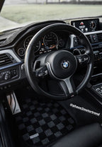 P2M Checkered Floor Mats - BMW F30 3-Series (2011-2019) - P2-CPTF304DFRDG-TP