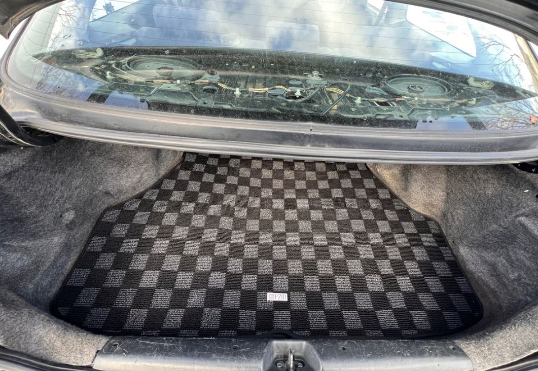 Phase 2 Motortrend (P2M) Checkered Carpet Race Trunk Mat - Honda Civic Coupe EM1 (1996-2000)