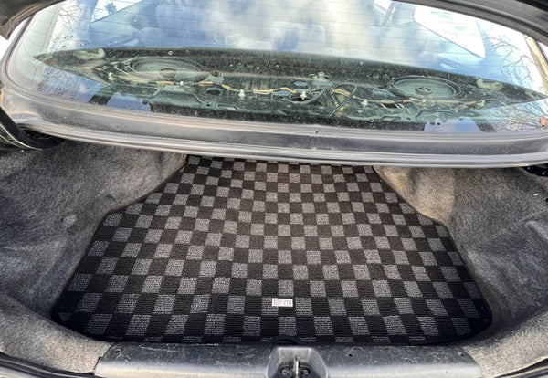 Phase 2 Motortrend (P2M) Checkered Carpet Race Trunk Mat - Honda Civic Coupe EM1 (1996-2000)