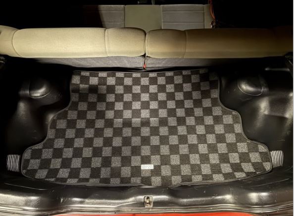 Phase 2 Motortrend (P2M) Checkered Carpet Race Trunk Mat - Honda Civic EF Hatchback (1988-1991)