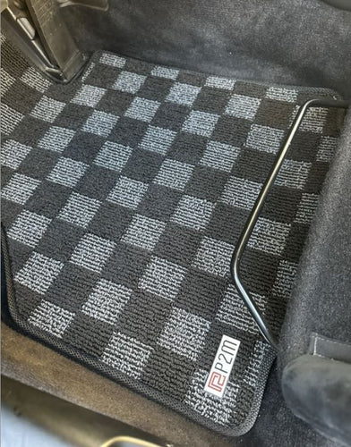 Phase 2 Motortrend (P2M) Checkered Carpet Race Floor Mats - Porsche 911 [996] (1997-2006)
